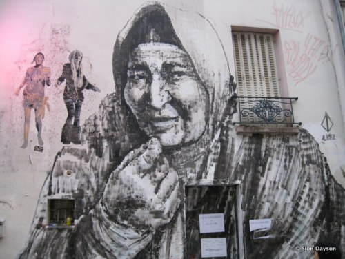 Large street art piece - woman